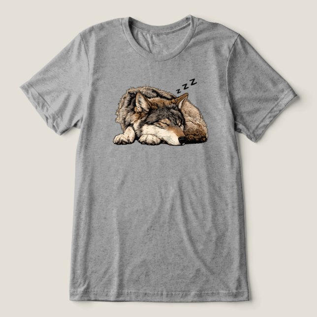Wolf Schläfer Tri-Blend Shirt (Design Vorderseite)