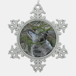 Wolf Schneeflocken Zinn-Ornament