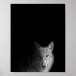 Wolf, Schwarz-Weiß, moderne Fotografie Poster