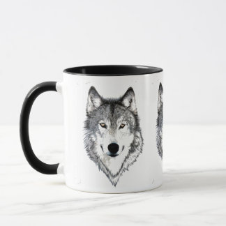 Wolf-schwarzer/weißer Kaffee-Tasse Tasse