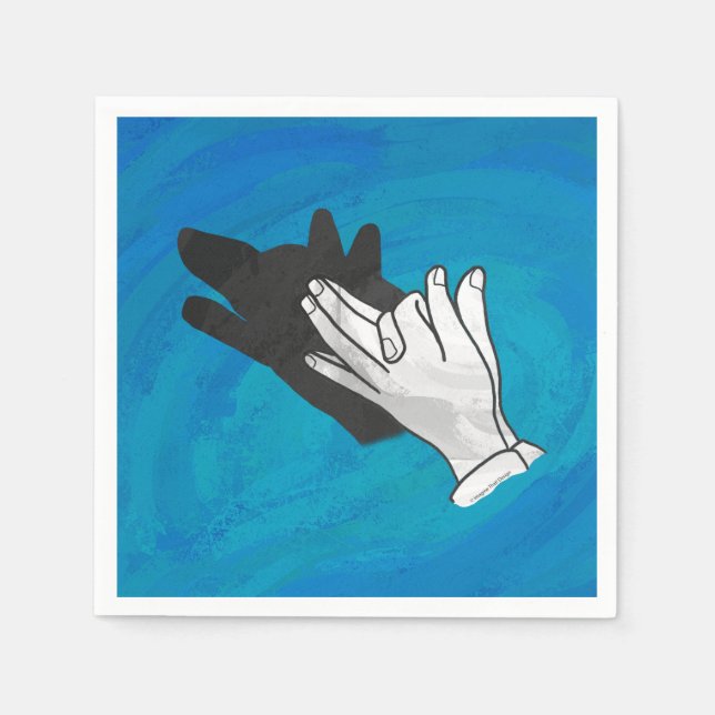 Wolf Shadow on Blue Serviette (Vorderseite)
