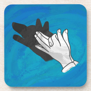 Wolf Shadow on Blue Untersetzer