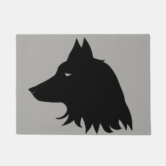 Wolf-Silhouette Fußmatte (Vorderseite)