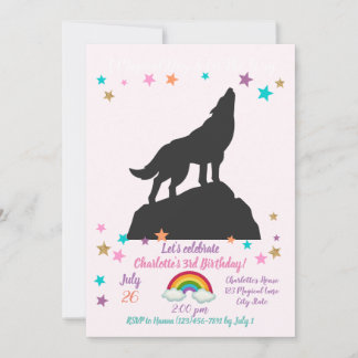 Wolf-Silhouette hewling - Farbe auswählen Einladung