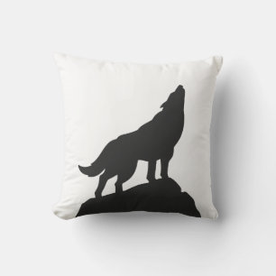 Wolf-Silhouette hewling - Farbe auswählen Kissen