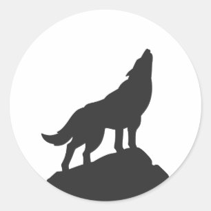 Wolf-Silhouette-Hobling - Wählen Sie Hintergrundf Runder Aufkleber