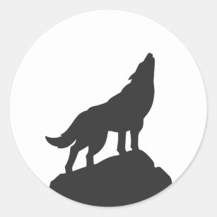 Wolf-Silhouette-Hobling - Wählen Sie Hintergrundfa Runder Aufkleber