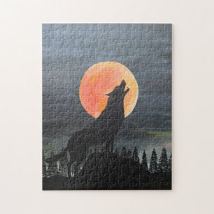 Wolf-Silhouette-Malerei von Alfred Fox