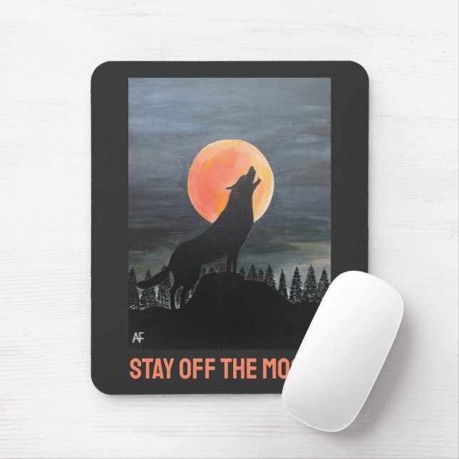 Wolf-Silhouette-Malerei von Alfred Fox Mousepad (Mit Mouse)