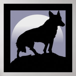 WOLF-SILHOUETTE POSTER