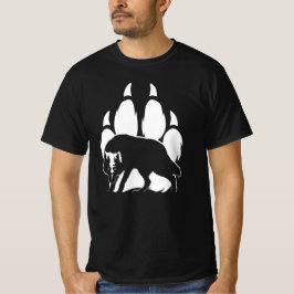 Wolf-Silhouette und Footprint T-Shirt