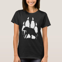 Wolf Silhouette und Footprint T - Shirt