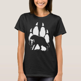 Wolf Silhouette und Footprint T - Shirt