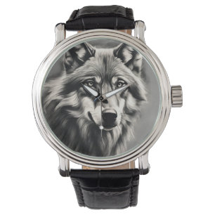 Wolf Sketch Armbanduhr