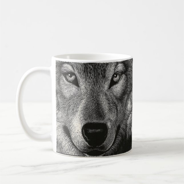 Wolf-Skizze-Tasse Kaffeetasse (Links)
