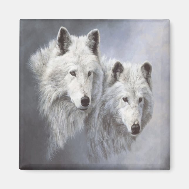 Wolf Snow Buddies Magnet (Vorne)
