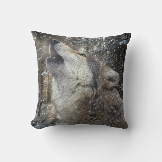 Wolf Song - Pastel Kissen (Vorderseite)