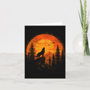 Wolf Sonnenuntergang Berg Wald Wildnis Natur Karte