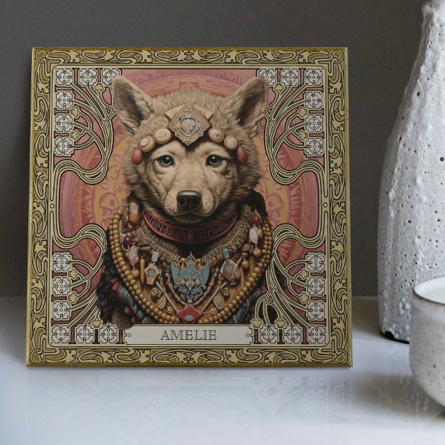 Wolf Spirit Animal Carpetpunk Altarpiece Happycore Fliese (Von Creator hochgeladen)
