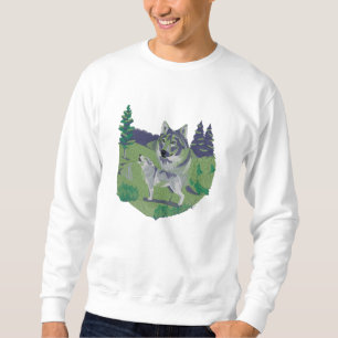 Wolf Spirit Besticktes Sweatshirt