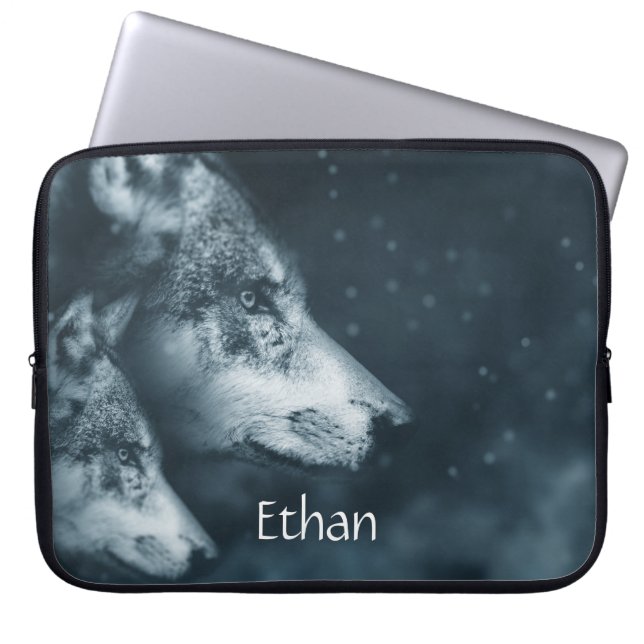 Wolf Spirit Custom Laptopschutzhülle (Vorderseite)