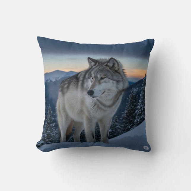 Wolf Spirit - Graphic-T - Shirt der Wildnis Kissen (Vorderseite)