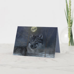 Wolf Spirit Moon Night Karte