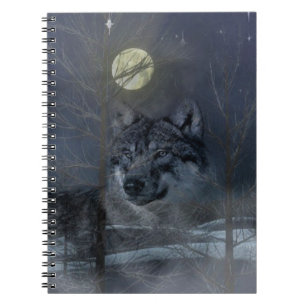 Wolf Spirit Moon Night Notizblock