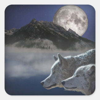 Wolf Spirit Quadratischer Aufkleber