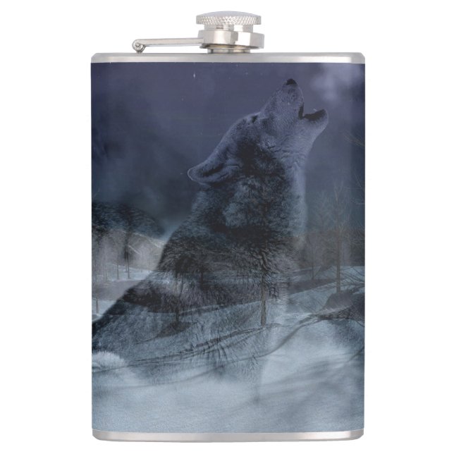 Wolf Spirits Howling Flachmann (Vorderseite)