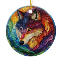 Wolf Stached Glass