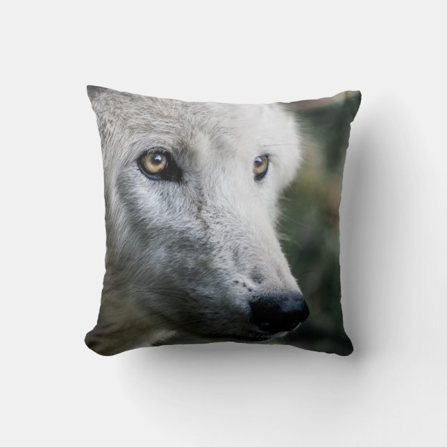 Wolf Stare Kissen (Vorderseite)