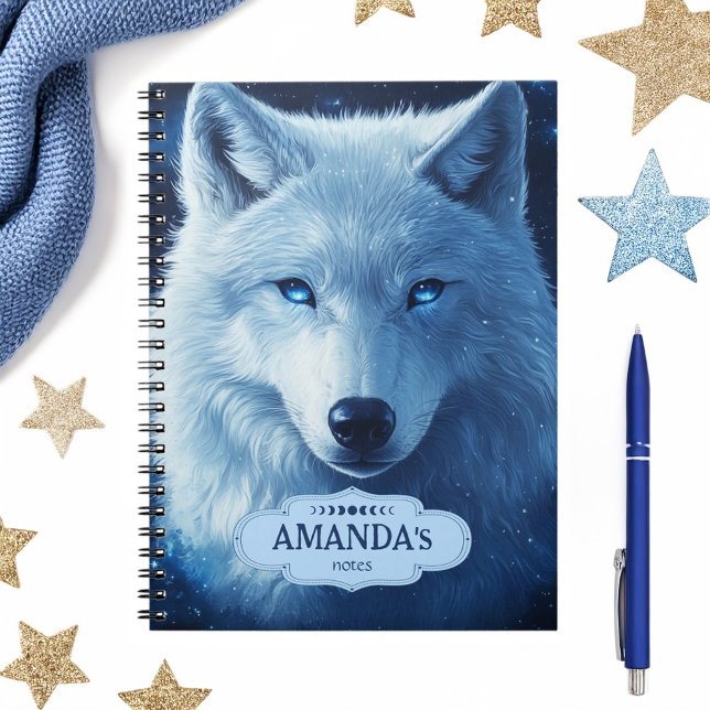 Wolf Stars Celestial Teen Angst Personalisiert Notizblock (Wolf Stars Celestial Teen Anxiety Personalized Notebook)