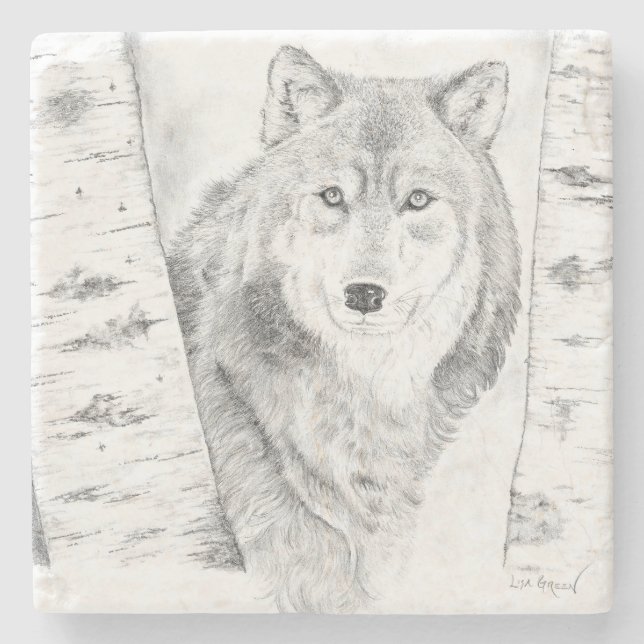 Wolf Steinuntersetzer (Vorderseite)