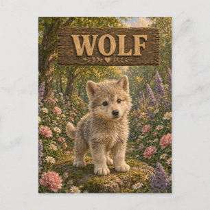 Wolf Süßes Baby-Geschichtenbuch-Nursery-Tier Postkarte
