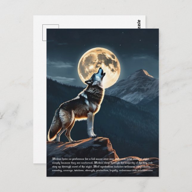 Wolf Symbolismus Postkarte (Vorne/Hinten)