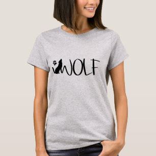 Wolf Text Graphic Logo T - Shirt