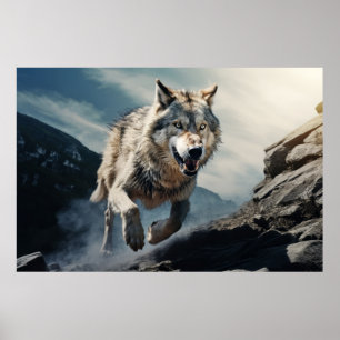 Wolf Tier Wildlife Wilderness Frische Pasta machen Poster