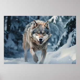 Wolf Tier Wildlife Wilderness Frische Pasta machen Poster