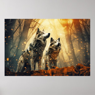 Wolf Tier Wildlife Wilderness Frische Pasta machen Poster
