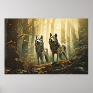Wolf Tier Wildlife Wilderness Frische Pasta machen Poster