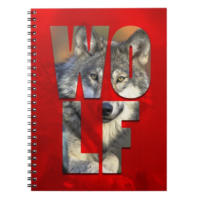 Wolf-Tierfotografie mit Typografie Notizblock (Vorderseite)