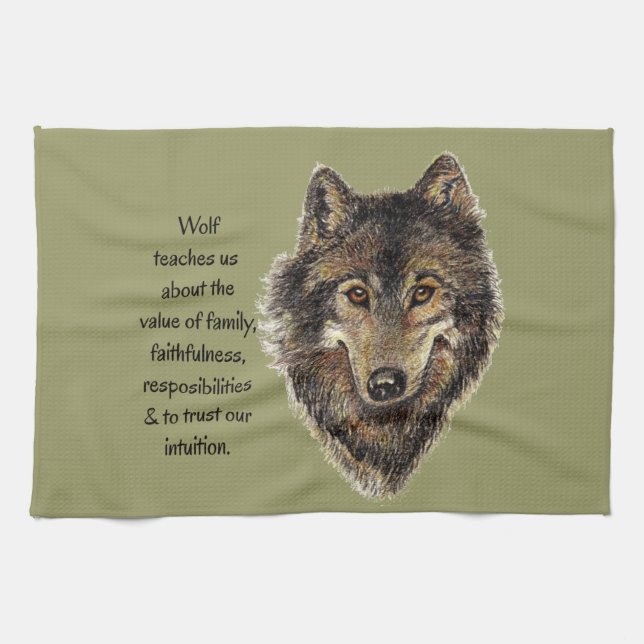 Wolf totem Inspiration Spirit Guide Animal Handtuch (Horizontal)