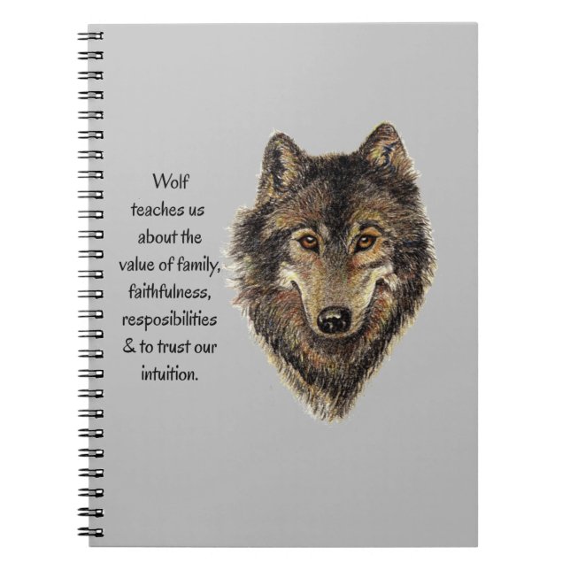 Wolf totem Inspirational Spirit Guide Tiernotstand Notizblock (Vorderseite)