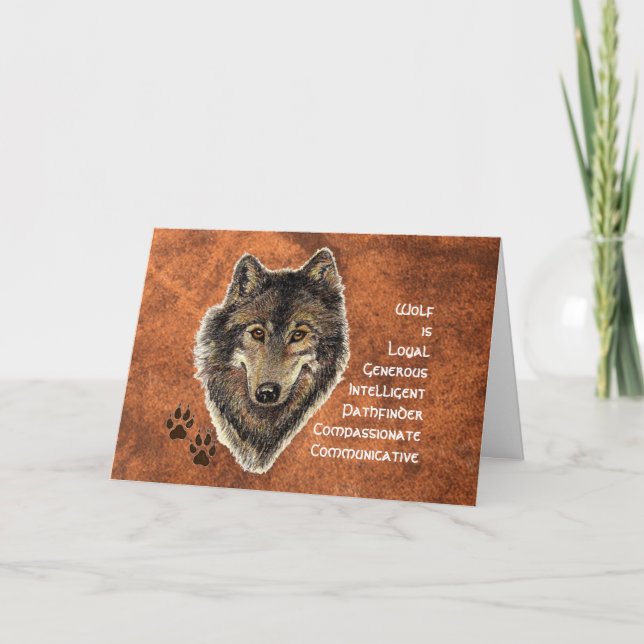 Wolf-Totem, Tierführer-inspirierend Symbol Karte (Vorderseite)