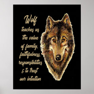 Wolf-Totem-Tiergeist-Führer für Inspiration Poster
