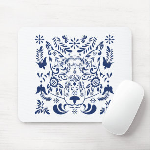 Wolf Traditionelles Volksmuster Mousepad