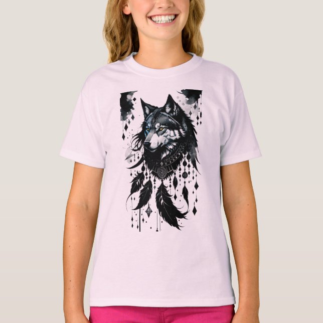 Wolf, Träumer, Amulet, Talisman T-Shirt (Vorderseite)