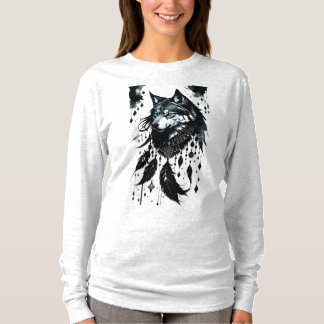 Wolf, Träumfänger, Amulet, Talisman, Schutz, T-Shirt