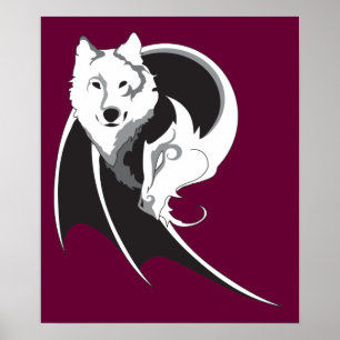 Wolf u. Drache-Druck Poster